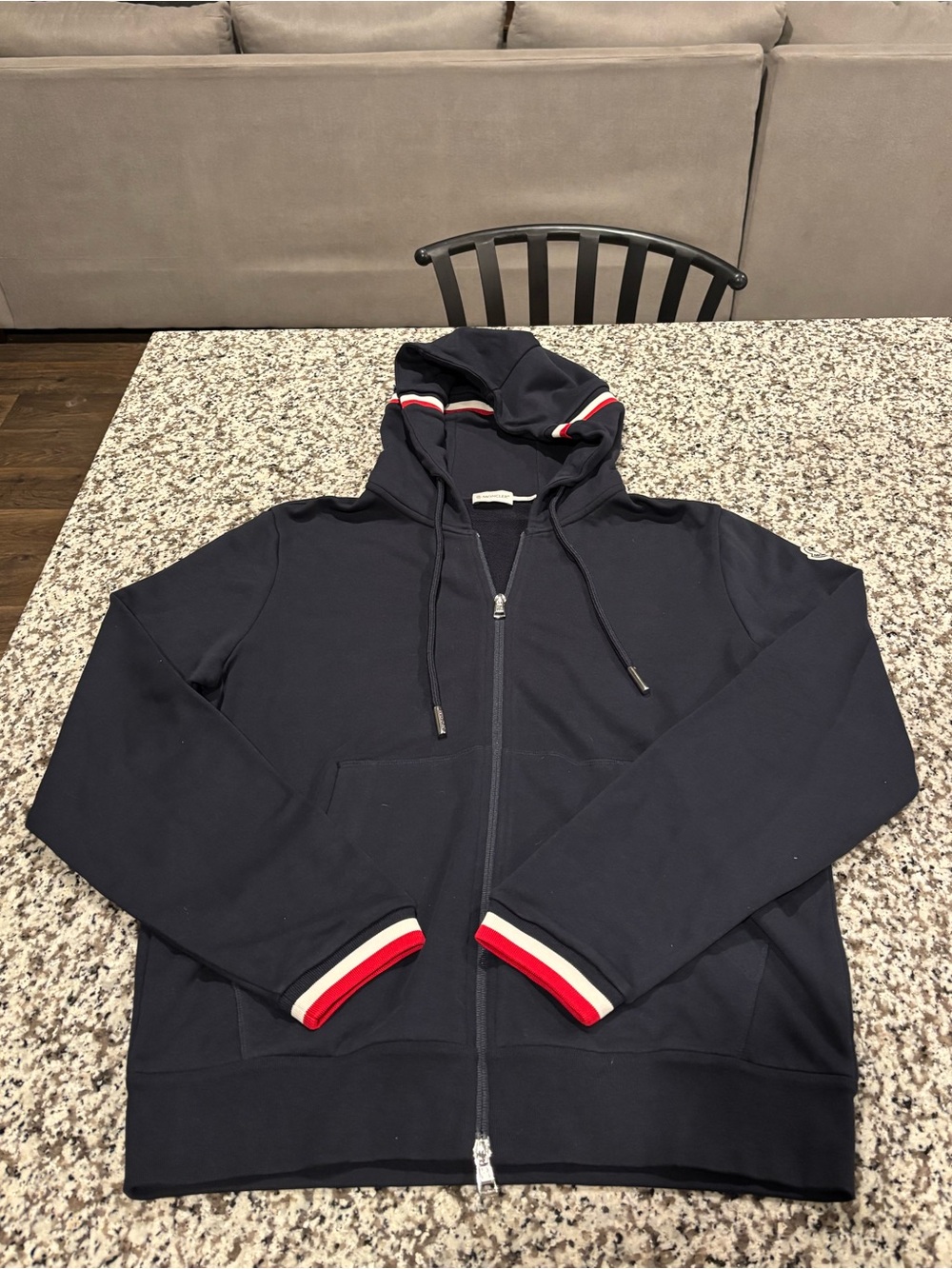 Moncler Zipped Hoodie | Navy Blue | XL